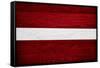 Latvia Flag Design with Wood Patterning - Flags of the World Series-Philippe Hugonnard-Framed Stretched Canvas