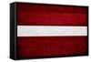 Latvia Flag Design with Wood Patterning - Flags of the World Series-Philippe Hugonnard-Framed Stretched Canvas