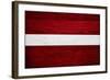 Latvia Flag Design with Wood Patterning - Flags of the World Series-Philippe Hugonnard-Framed Art Print