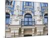 Latvia, Riga, Art Nouveau District, Strelnieku Iela Street, Stockholm School of Economics-Walter Bibikow-Mounted Photographic Print