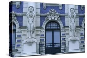 Latvia, Riga, Historic Centre, Art Nouveau Building at 4, Strelnieku Iela, Detail of Architecture-null-Stretched Canvas