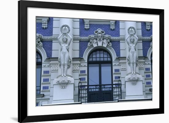 Latvia, Riga, Historic Centre, Art Nouveau Building at 4, Strelnieku Iela, Detail of Architecture-null-Framed Giclee Print