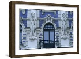 Latvia, Riga, Historic Centre, Art Nouveau Building at 4, Strelnieku Iela, Detail of Architecture-null-Framed Giclee Print