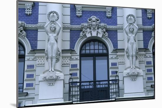 Latvia, Riga, Historic Centre, Art Nouveau Building at 4, Strelnieku Iela, Detail of Architecture-null-Mounted Giclee Print