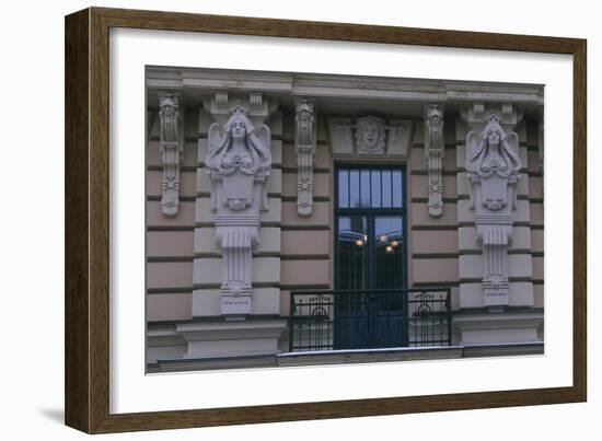 Latvia, Riga, Historic Centre, Building Exterior Detail-null-Framed Giclee Print