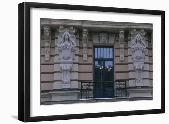 Latvia, Riga, Historic Centre, Building Exterior Detail-null-Framed Giclee Print