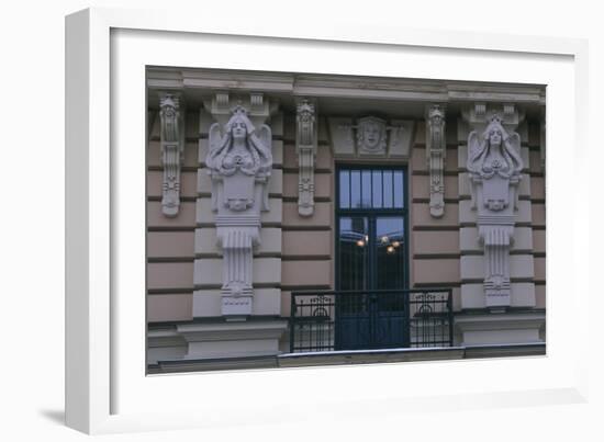 Latvia, Riga, Historic Centre, Building Exterior Detail-null-Framed Giclee Print