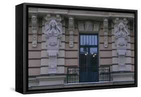 Latvia, Riga, Historic Centre, Building Exterior Detail-null-Framed Stretched Canvas