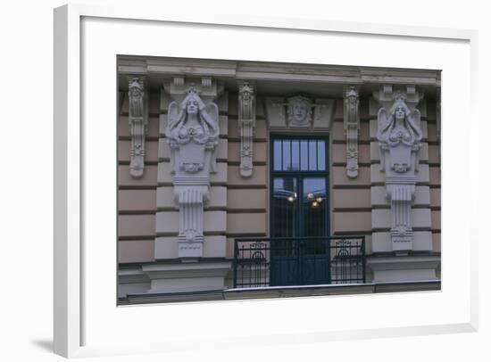 Latvia, Riga, Historic Centre, Building Exterior Detail-null-Framed Giclee Print