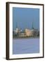 Latvia, Riga Historic Centre, Rigas Pils as Seen from Vansu Bridge with Spire of St James Cathedral-null-Framed Giclee Print