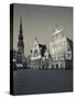 Latvia, Riga, Old Riga, Blackheads' House, B;1344, Exterior and St; Peter's Lutheran Church-Walter Bibikow-Stretched Canvas