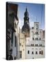 Latvia, Riga, Old Riga, Three Brothers Houses, Oldest in City-Walter Bibikow-Stretched Canvas