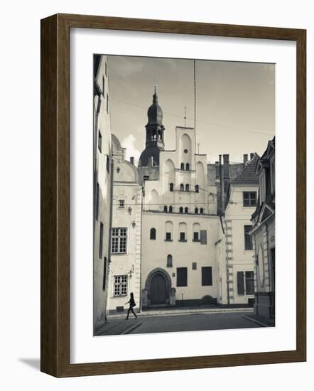 Latvia, Riga, Old Riga, Three Brothers Houses, Oldest in City-Walter Bibikow-Framed Photographic Print