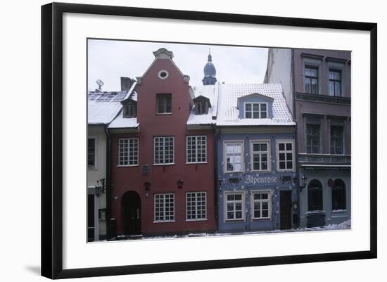 Latvia, Riga, Old Town, Vecriga, Buildings Along Pils Street, Pils Iela-null-Framed Giclee Print