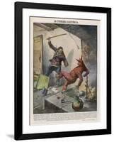 Latvian Confidence Trickster Disguised as the Devil Demands Money to Save the Victim from Hell-Vittorio Pisani-Framed Art Print