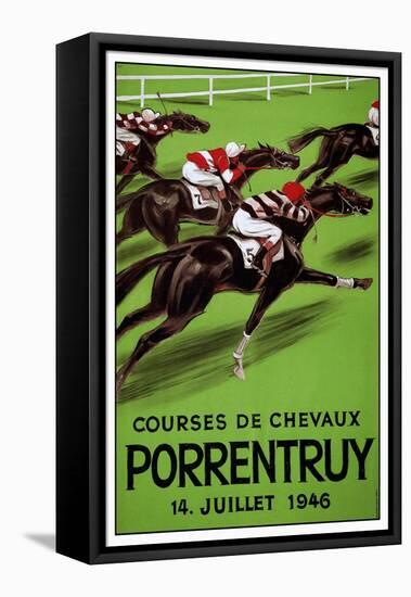 Laubi Hugo Courses Chevaux Porrentruy Year 1946-Vintage Lavoie-Framed Stretched Canvas