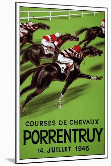 Laubi Hugo Courses Chevaux Porrentruy Year 1946-Vintage Lavoie-Mounted Giclee Print