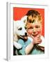 Laughing Boy with Sandwich and Puppy-Norman Rockwell-Framed Giclee Print