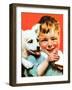 Laughing Boy with Sandwich and Puppy-Norman Rockwell-Framed Giclee Print