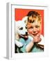 Laughing Boy with Sandwich and Puppy-Norman Rockwell-Framed Giclee Print