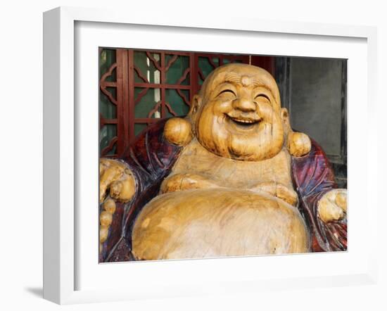 Laughing Buddha, Tanzhe Temple, Beijing, China, Asia-Jochen Schlenker-Framed Photographic Print