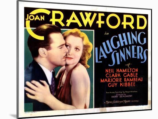 Laughing Sinners, from Left, Neil Hamilton, Joan Crawford, 1931-null-Mounted Art Print