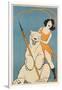 Laughing Woman and Polar Bear-null-Framed Art Print