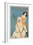 Laughing Woman and Polar Bear-null-Framed Giclee Print