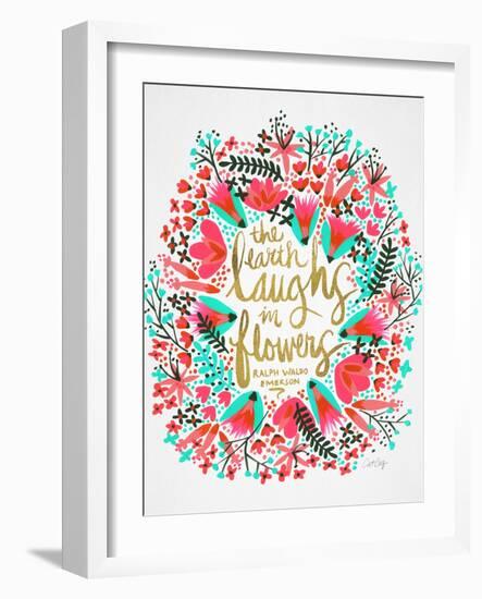 Laughs i Flowers ? Pink Palette-Coquillette Cat-Framed Art Print