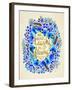 Laughs in Flowers ? Blue and Gold Palette-Cat Coquillette-Framed Art Print