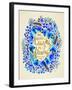 Laughs in Flowers ? Blue and Gold Palette-Cat Coquillette-Framed Art Print