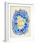 Laughs in Flowers ? Blue and Gold Palette-Cat Coquillette-Framed Art Print