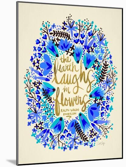 Laughs in Flowers ? Blue and Gold Palette-Cat Coquillette-Mounted Art Print