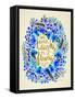 Laughs in Flowers ? Blue and Gold Palette-Cat Coquillette-Framed Stretched Canvas