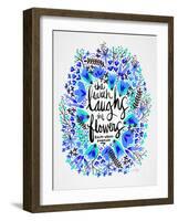 Laughs in Flowers ? Blue Palette-Cat Coquillette-Framed Art Print