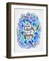 Laughs in Flowers ? Blue Palette-Cat Coquillette-Framed Art Print