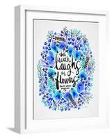 Laughs in Flowers ? Blue Palette-Cat Coquillette-Framed Art Print