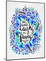 Laughs in Flowers ? Blue Palette-Cat Coquillette-Mounted Art Print