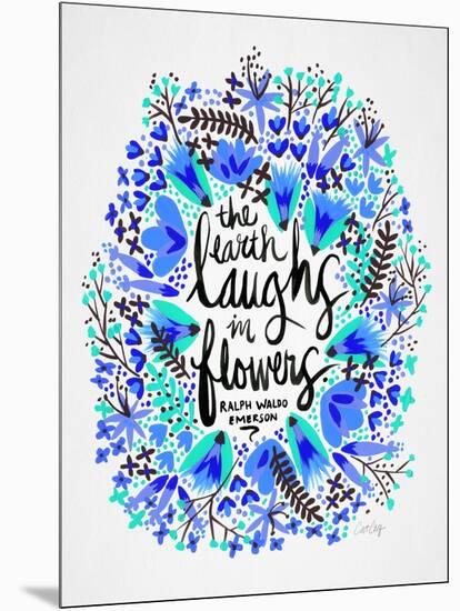 Laughs in Flowers ? Blue Palette-Cat Coquillette-Mounted Art Print