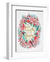 Laughs in Flowers - Pink Palette-Cat Coquillette-Framed Art Print