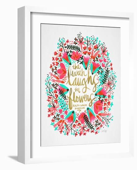 Laughs in Flowers - Pink Palette-Cat Coquillette-Framed Art Print