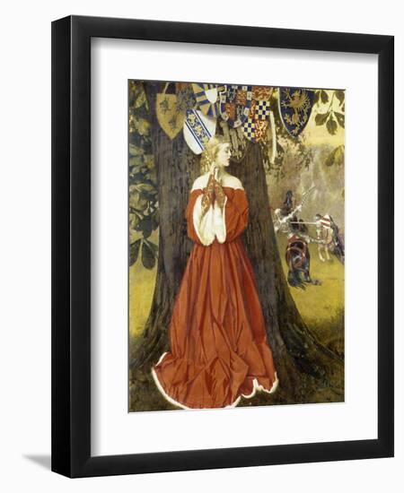 Launcelot Slays Sir Tarquin and Rescues the Fair Lady and the Knights in Captivity, 1954-1955-Richard Bernhardt Louis-Framed Giclee Print