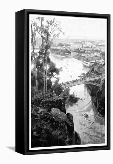 Launceston, from Cataract Bridge, Tasmania, Australia, 1886-null-Framed Stretched Canvas