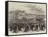 Launch of a Life-Boat at Weymouth-null-Framed Stretched Canvas