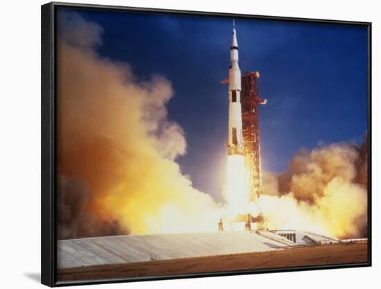 Launch of Apollo 11 Spacecraft En Route To Moon-null-Framed Photographic Print