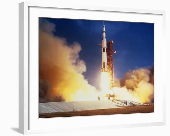 Launch of Apollo 11 Spacecraft En Route To Moon-null-Framed Photographic Print