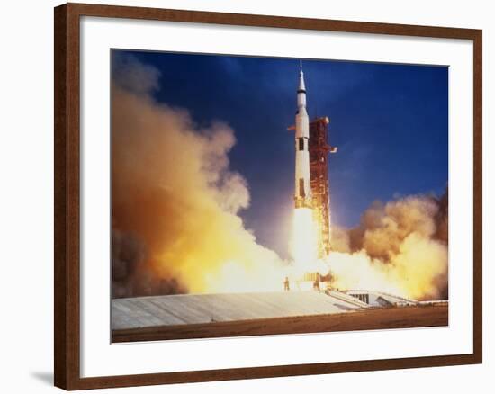 Launch of Apollo 11 Spacecraft En Route To Moon-null-Framed Photographic Print