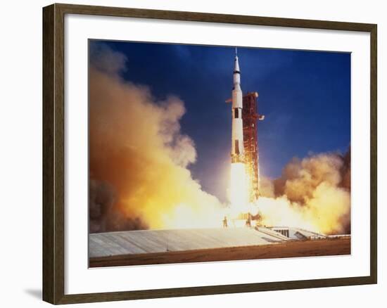 Launch of Apollo 11 Spacecraft En Route To Moon-null-Framed Photographic Print