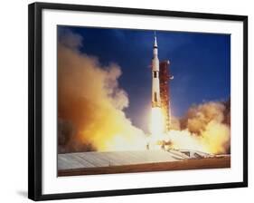 Launch of Apollo 11 Spacecraft En Route To Moon-null-Framed Photographic Print