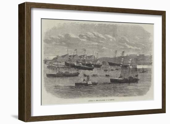Launch of Five Steamers at Liverpool-null-Framed Giclee Print